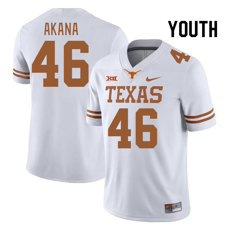 Youth #46 Tausili Akana Texas Longhorns College Football Jerseys Stitched Sale-Black
